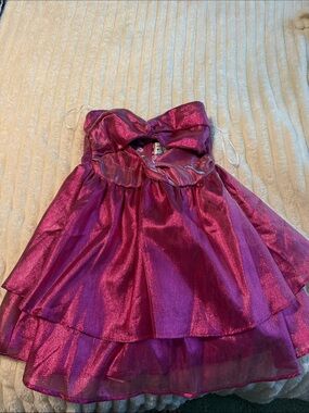 Hello Molly Metallic Fuchsia Mini Dress
